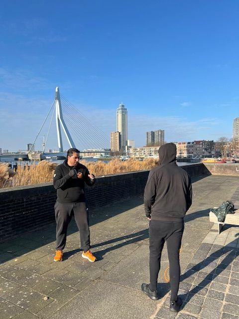 This morning I Ran into Cor the ( Boxing ) Coach with one of his students during a private outside training. image